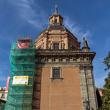 Amazing view of St. Andrew Church in City of Madrid, Spain