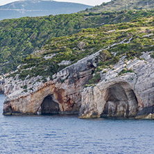 Sunset view of Blue Caves, Zakynthos, Greece