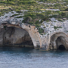 Sunset view of Blue Caves, Zakynthos, Greece