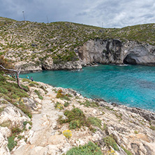 Amazing Panorama of Limnionas beach at Zakynthos island, Greece