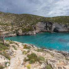Amazing Panorama of Limnionas beach at Zakynthos island, Greece