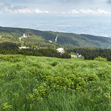 Panorama with green hills at Vitosha Mountain, Sofia City Region, Bulgaria