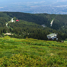 Panorama with green hills at Vitosha Mountain, Sofia City Region, Bulgaria