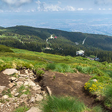 Panorama with green hills at Vitosha Mountain, Sofia City Region, Bulgaria