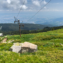 Panorama with green hills at Vitosha Mountain, Sofia City Region, Bulgaria