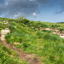 Panorama with green hills at Vitosha Mountain, Sofia City Region, Bulgaria