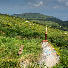 Panorama with green hills at Vitosha Mountain, Sofia City Region, Bulgaria