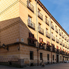 MADRID, SPAIN - JANUARY 23, 2018: Buildings at Plaza del Conde de Miranda in City of Madrid, Spain