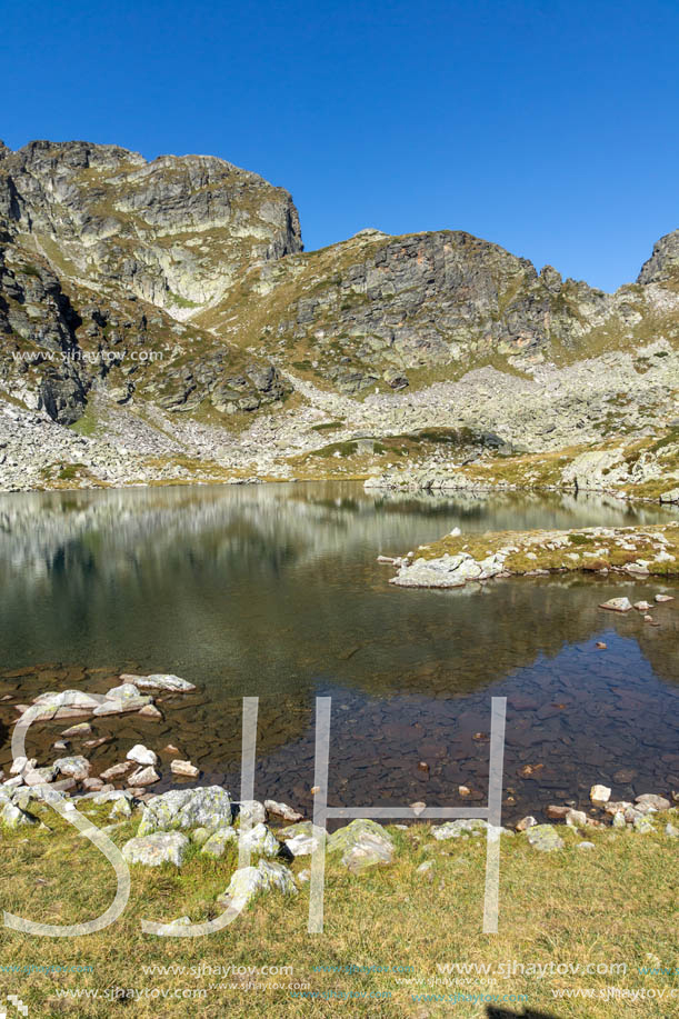 Amazing Landscape Elenski lakes near Malyovitsa peak, Rila Mountain, Bulgaria