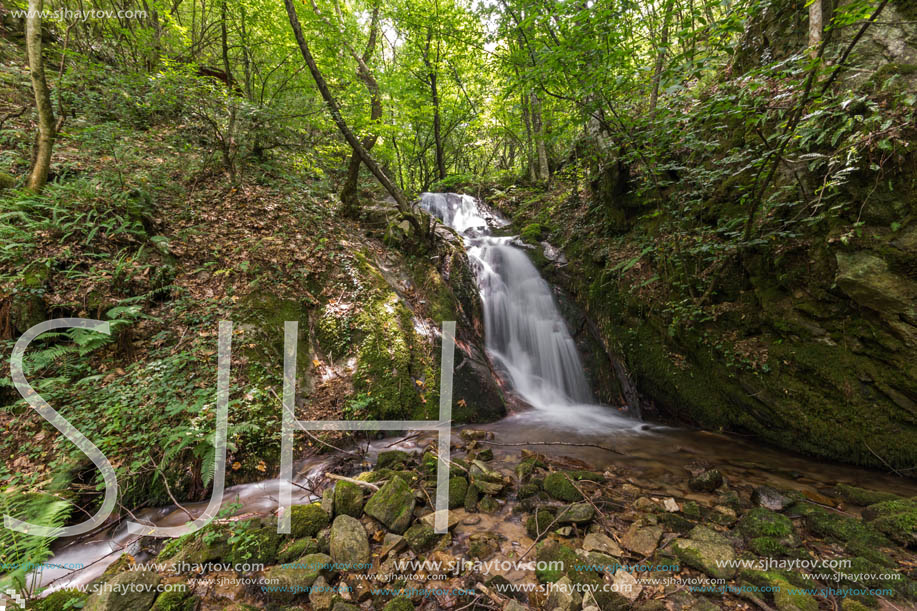 Landscape with Second Gabrovo waterfall in Belasica Mountain, Novo Selo, Republic of Macedonia