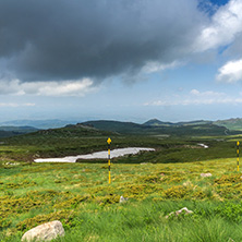 Panorama with green hills of Vitosha Mountain near Cherni Vrah Peak, Sofia City Region, Bulgaria