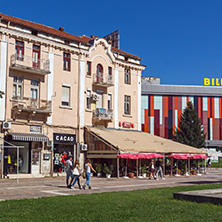PLEVEN, BULGARIA - SEPTEMBER 20, 2015:  Central street in city of Pleven, Bulgaria