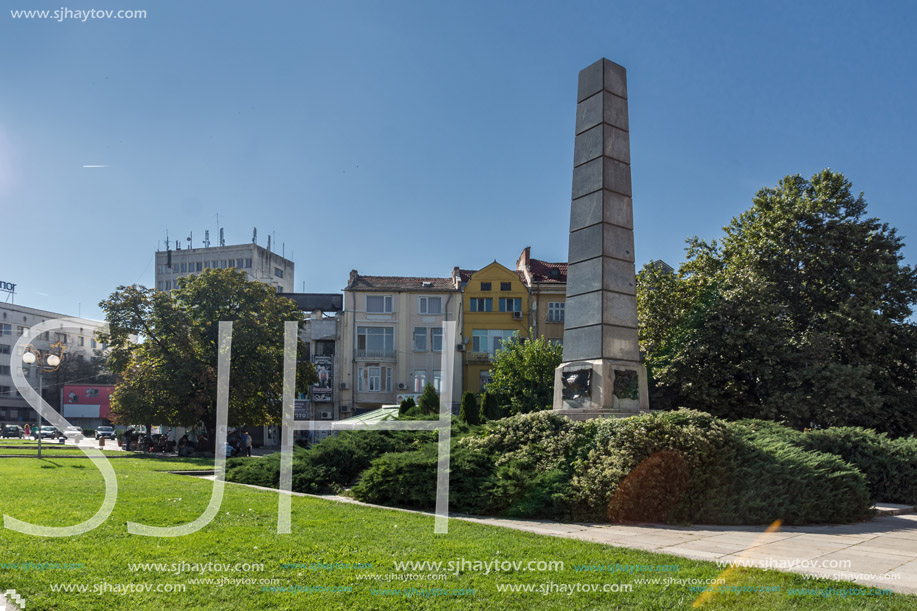 PLEVEN, BULGARIA - SEPTEMBER 20, 2015:  Central street in city of Pleven, Bulgaria