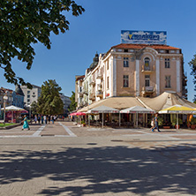 PLEVEN, BULGARIA - SEPTEMBER 20, 2015: Central street in city of Pleven, Bulgaria