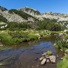Landscape with Mountain river near Muratov peak, Pirin Mountain, Bulgaria