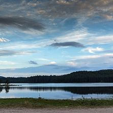 Amazing Sunset Landscape of Shiroka polyana (Wide meadow) Reservoir, Pazardzhik Region, Bulgaria