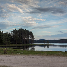 Amazing Sunset Landscape of Shiroka polyana (Wide meadow) Reservoir, Pazardzhik Region, Bulgaria