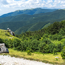 Amazing Summer Landscape to Stara Planina (Balkan) Mountains from Shipka peak , Stara Zagora Region, Bulgaria