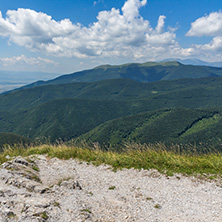 Amazing Summer Landscape to Stara Planina (Balkan) Mountains from Shipka peak , Stara Zagora Region, Bulgaria