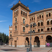 MADRID, SPAIN - JANUARY 24, 2018:  Las Ventas Bullring (Plaza de Toros de Las Ventas) situated at Plaza de torros in City of Madrid, Spain
