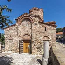 NESSEBAR, BULGARIA - AUGUST 12, 2018: Exterior of Ancient Church of Saint John the Baptist in the town of Nessebar, Burgas Region, Bulgaria
