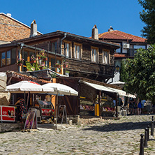 NESSEBAR, BULGARIA - AUGUST 12, 2018: Typical Street in old town of Nessebar, Burgas Region, Bulgaria