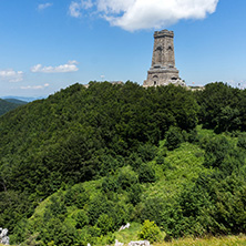 Monument to Liberty Shipka and landscape to Stara Planina (Balkan) Mountain, Stara Zagora Region, Bulgaria