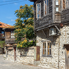 NESSEBAR, BULGARIA - AUGUST 12, 2018: Typical Street in old town of Nessebar, Burgas Region, Bulgaria