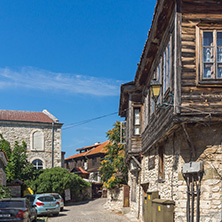 NESSEBAR, BULGARIA - AUGUST 12, 2018: Typical Street in old town of Nessebar, Burgas Region, Bulgaria