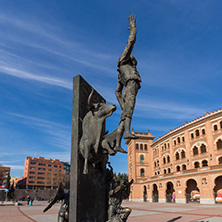 MADRID, SPAIN - JANUARY 24, 2018:  Las Ventas Bullring (Plaza de Toros de Las Ventas) situated at Plaza de torros in City of Madrid, Spain