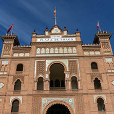 MADRID, SPAIN - JANUARY 24, 2018:  Las Ventas Bullring (Plaza de Toros de Las Ventas) situated at Plaza de torros in City of Madrid, Spain