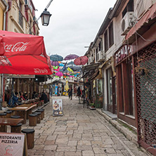 SKOPJE, REPUBLIC OF MACEDONIA - FEBRUARY 24, 2018: Old Bazaar (Old Market) in city of Skopje, Republic of Macedonia