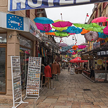 SKOPJE, REPUBLIC OF MACEDONIA - FEBRUARY 24, 2018: Old Bazaar (Old Market) in city of Skopje, Republic of Macedonia