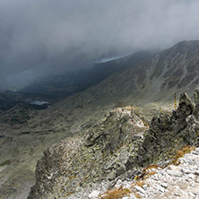 Amazing panoramic view from Musala peak, Rila mountain, Bulgaria