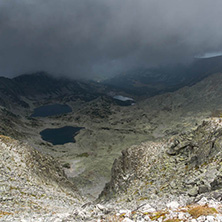 Amazing panoramic view from Musala peak, Rila mountain, Bulgaria