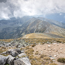 Amazing panoramic view from Musala peak, Rila mountain, Bulgaria