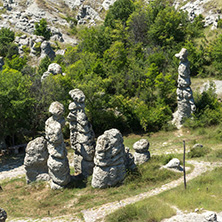 Rock formation The Stone Dolls of Kuklica near town of Kratovo, Republic of Macedonia