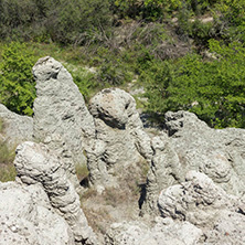 Rock formation The Stone Dolls of Kuklica near town of Kratovo, Republic of Macedonia