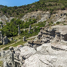 Rock formation The Stone Dolls of Kuklica near town of Kratovo, Republic of Macedonia