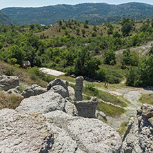 Rock formation The Stone Dolls of Kuklica near town of Kratovo, Republic of Macedonia