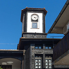 NESSEBAR, BULGARIA - AUGUST 12, 2018: Clock Tower in old town of Nessebar, Burgas Region, Bulgaria