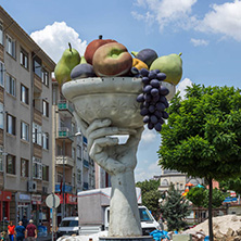 EDIRNE, TURKEY - MAY 26, 2018: Typical street in the center of city of Edirne,  East Thrace, Turkey