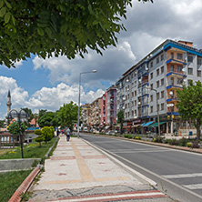 EDIRNE, TURKEY - MAY 26, 2018: Typical street in the center of city of Edirne,  East Thrace, Turkey