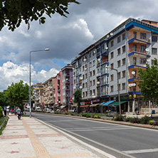 EDIRNE, TURKEY - MAY 26, 2018: Typical street in the center of city of Edirne,  East Thrace, Turkey