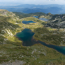 Summer view of The Twin, The Trefoil, The Fish and The Lower lakes, Rila Mountain, The Seven Rila Lakes, Bulgaria