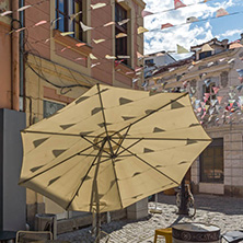 KAPANA, PLOVDIV, BULGARIA - JULY 5, 2018:  Street and houses in district Kapana, city of Plovdiv, Bulgaria